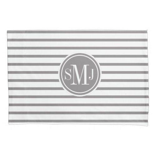 Thin Stripes Pattern Monogrammed Pillowcase