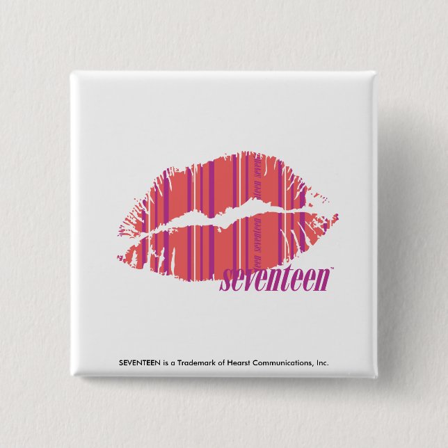 Thin Stripes Pink Pinback Button (Front)