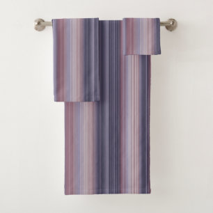 Thin Stripes, Plum, Mauve, Blush Pink Bath Towel Set
