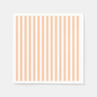 Thin Stripes - White and Deep Peach Paper Napkins