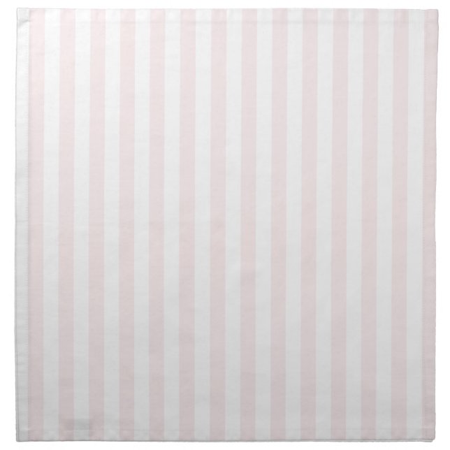 Thin Stripes - White and Pale Pink Cloth Napkin (Front)