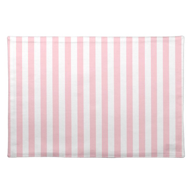 Thin Stripes - White and Pink Placemat (Front)