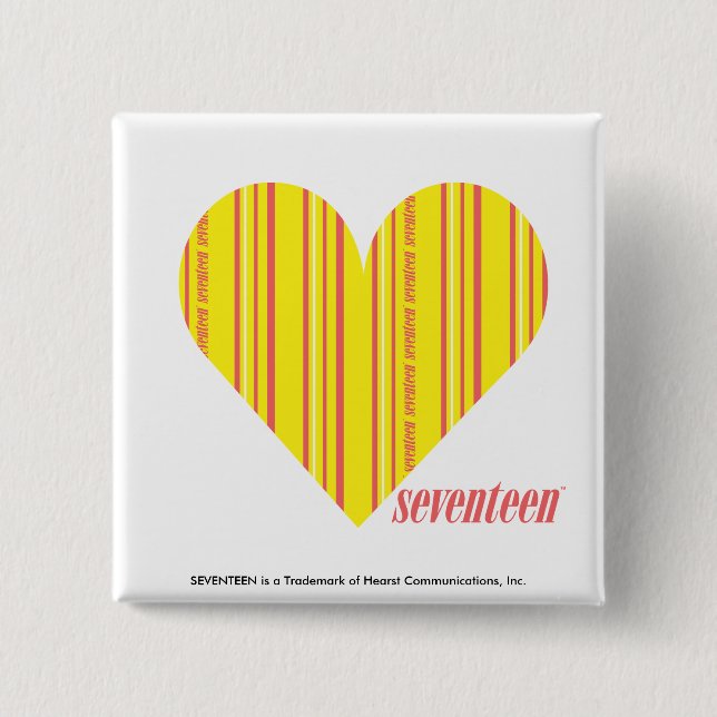 Thin Stripes Yellow 3 Pinback Button (Front)