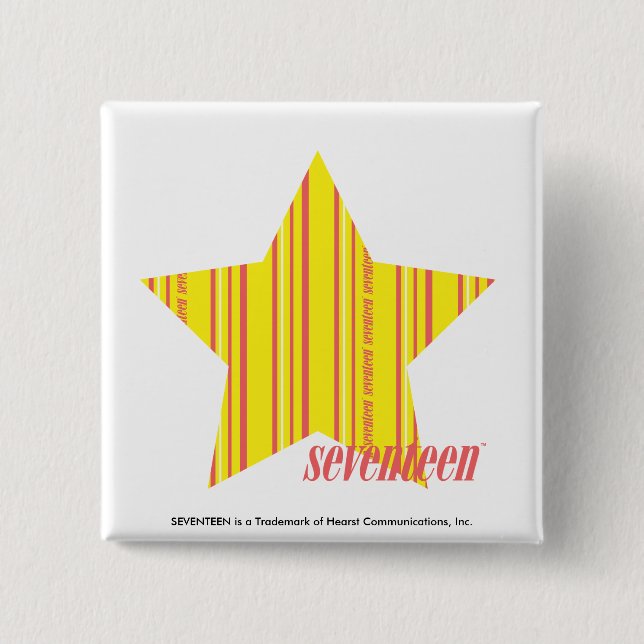 Thin Stripes Yellow 4 Pinback Button (Front)