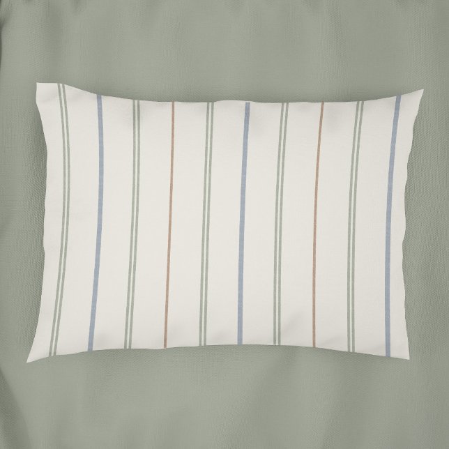 Thin Vertical Stripe Pattern Boho Neutral Earthy Pillow Case (Creator Uploaded)