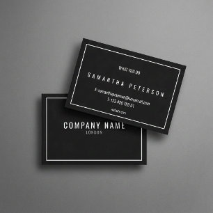 Thin white border business card