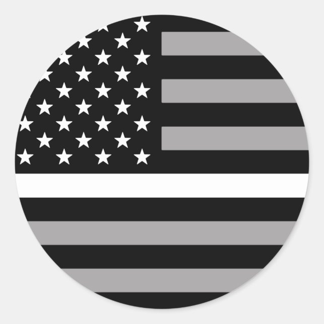 Thin White Line American Flag Classic Round Sticker (Front)