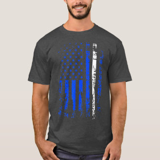 Thin White Line American Flag EMS EMT Paramedic T-Shirt