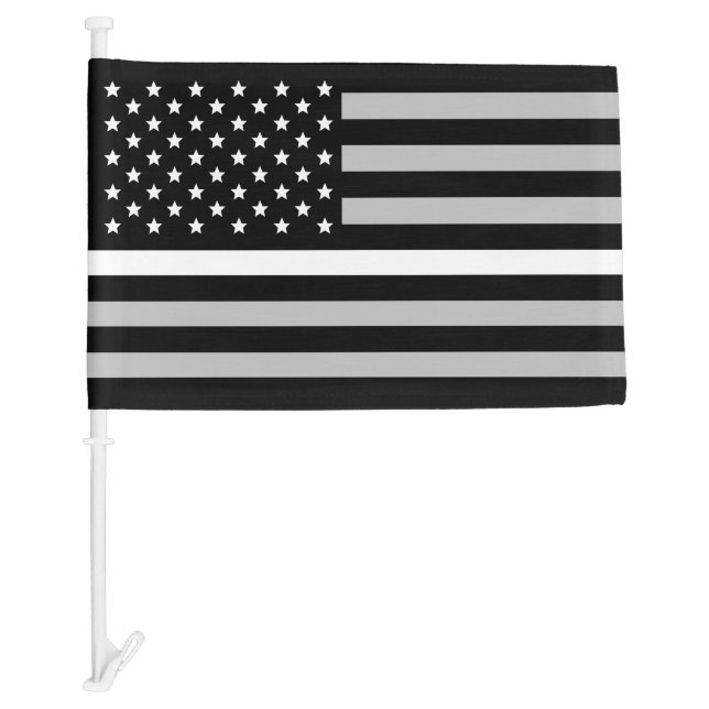 Thin White Line EMS EMT American Car Flag (Front)