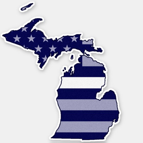 Thin White Line Flag Michigan Sticker