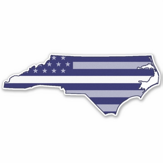 Thin White Line Flag North Carolina Sticker (Front)