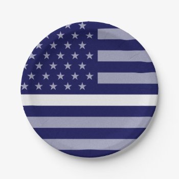Thin White Line Flag Paper Plates by ThinBlueLineDesign at Zazzle