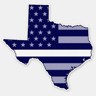 Thin White Line Flag Texas Sticker