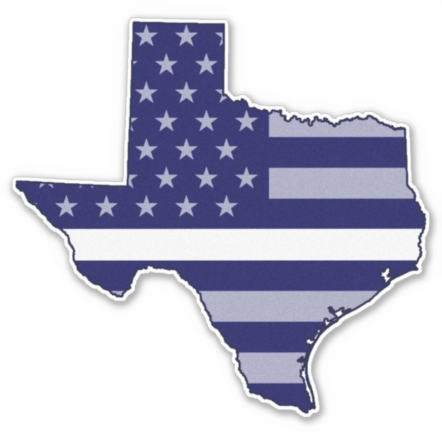 Thin White Line Flag Texas Sticker (Front)
