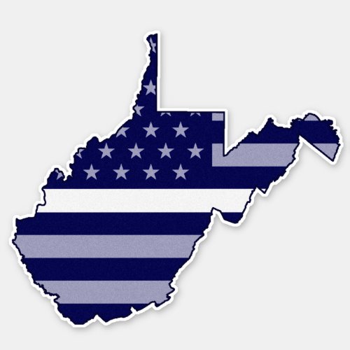 Thin White Line Flag West Virginia Sticker
