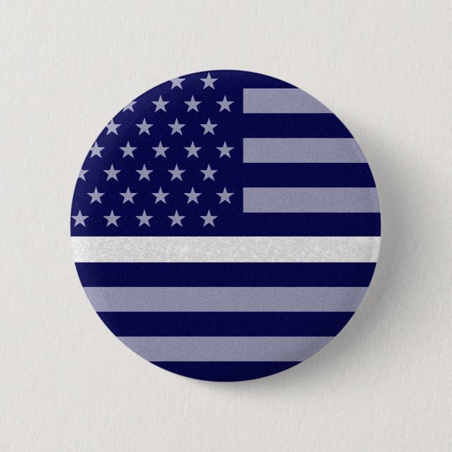 Thin White Line Glitter Flag Button (Front)