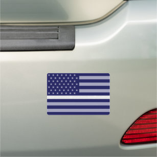 Thin White Line Glitter Flag Car Magnet
