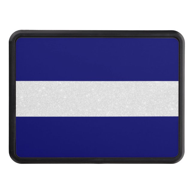 Thin White Line Glitter Hitch Cover (Front)