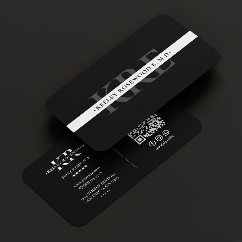 Thin White Line Medical EMT Physician Modern  Business Card