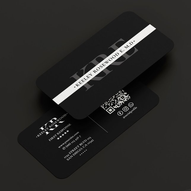 Thin White Line Medical EMT Physician Modern  Business Card (Thin White Line Medical EMT Physician Modern Business Card
)