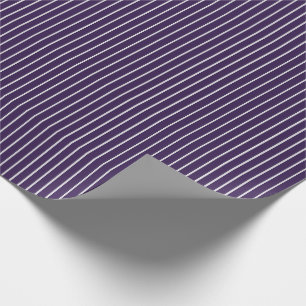 Thin White Pinstripes on Dark Purple Wrapping Paper