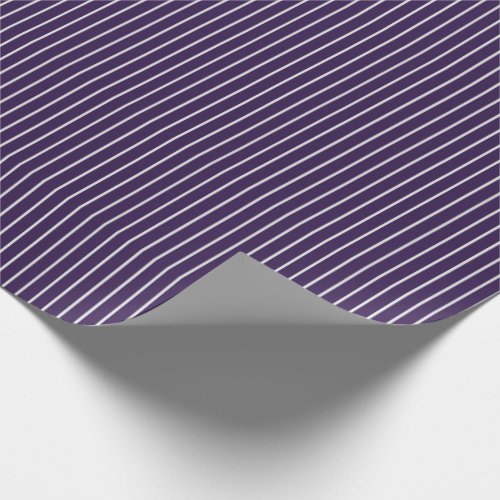 Thin White Pinstripes on Dark Purple Wrapping Paper