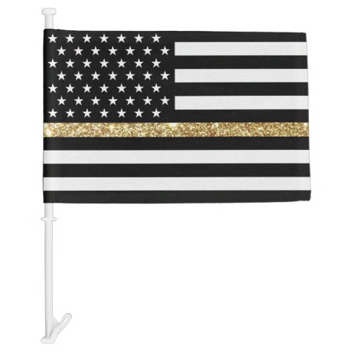 Thin Yellow Glitter Line Flag