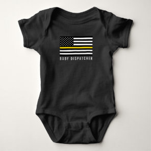 Thin Yellow Line American Flag Baby Dispatcher  Bodysuit
