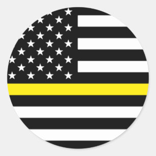 Thin Yellow Line American Flag Classic Round Sticker