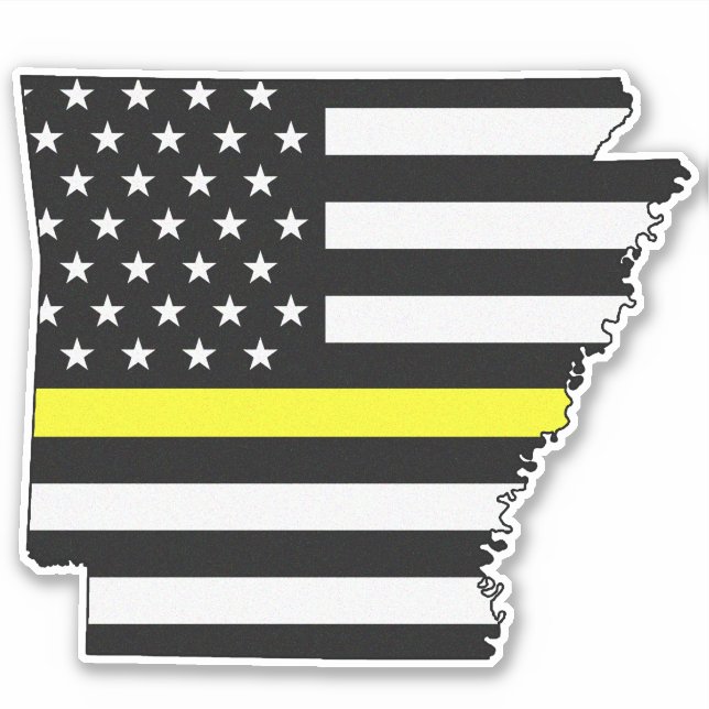 Thin Yellow Line Arkansas Flag Sticker (Front)