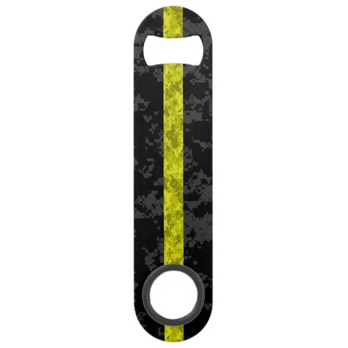 Thin Yellow Line Camo Bar Key