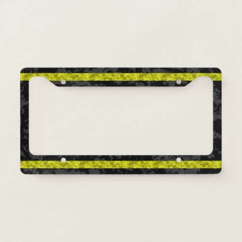 Thin Yellow Line Camo License Plate Frame