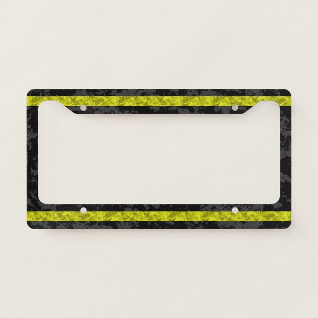 Thin Yellow Line Camo License Plate Frame (Front)