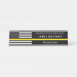 Thin Yellow Line Dispatcher Flag Add Name Desk Name Plate