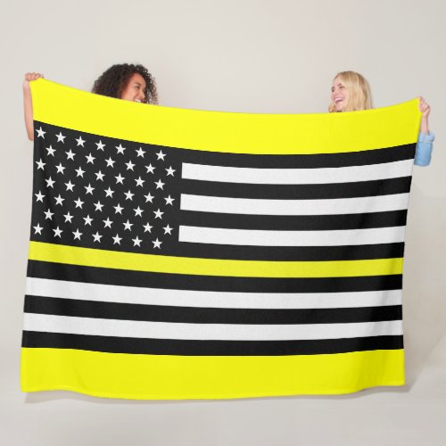 Thin Yellow Line Dispatcher Flag Fleece Blanket