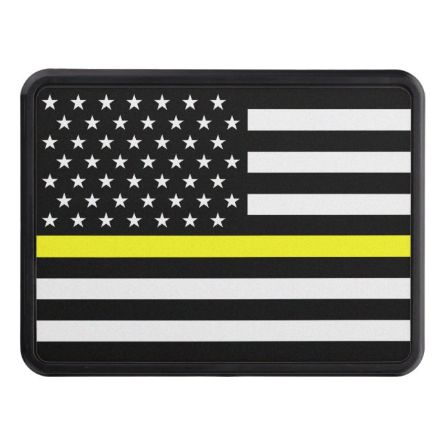 Thin Yellow Line Dispatcher Flag Hitch Cover (Front)