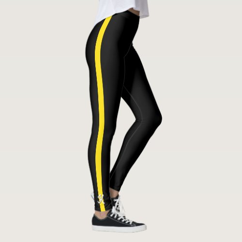 Thin Yellow Line Dispatcher Monogram Initial Leggings