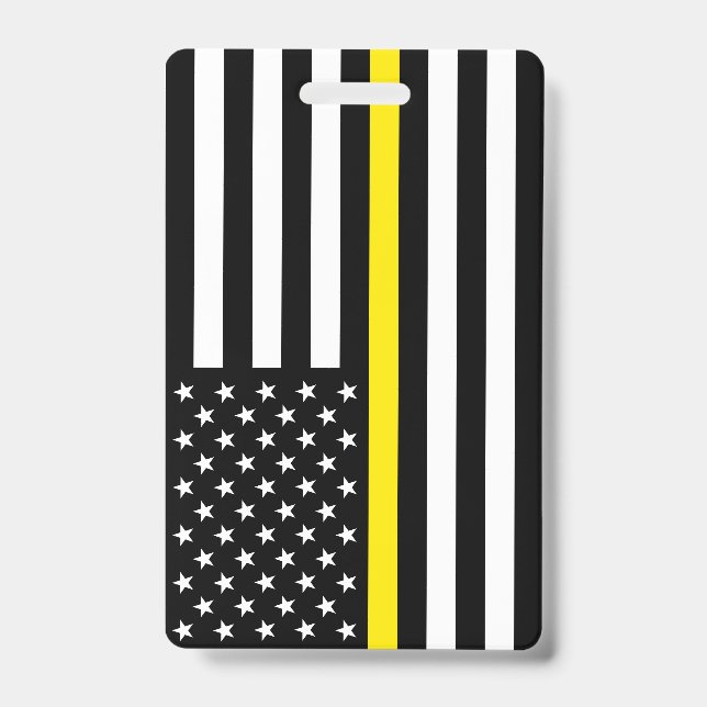 Thin Yellow Line Dispatchers Flag Badge (Front)