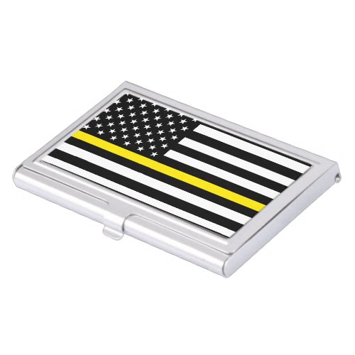 Thin Yellow Line Dispatchers Flag Business Card Case