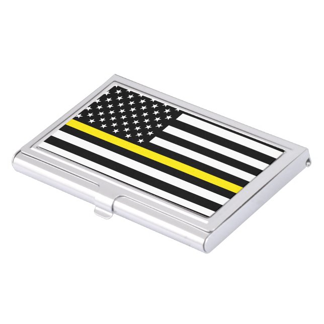 Thin Yellow Line Dispatchers Flag Business Card Case (Front)