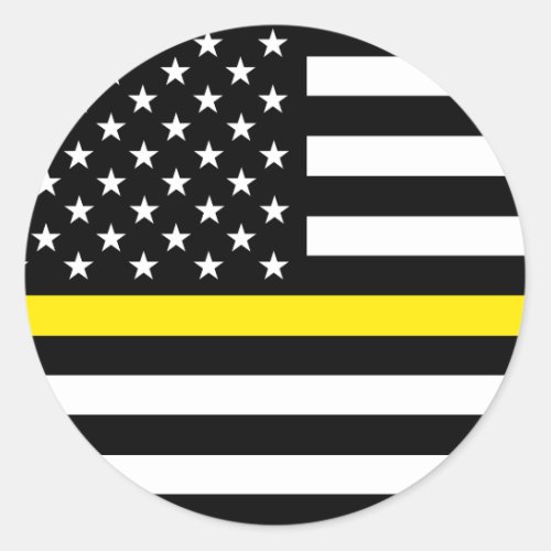 Thin Yellow Line Dispatchers Flag Classic Round Sticker