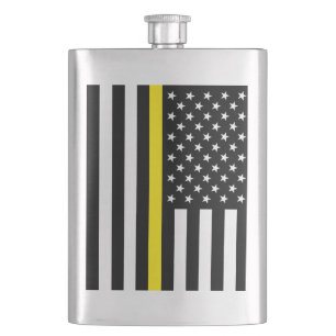 Thin Yellow Line Dispatchers Flag Flask
