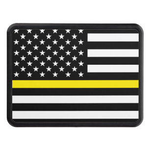 Thin Yellow Line Dispatchers Flag Hitch Cover