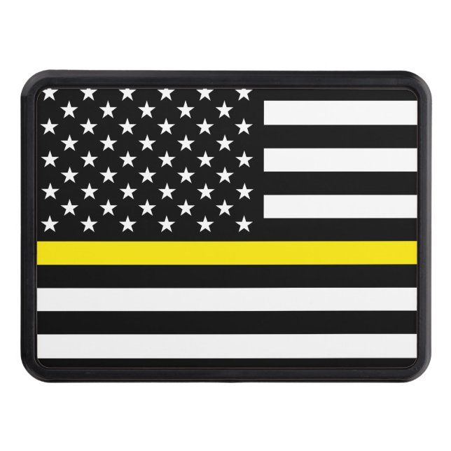 Thin Yellow Line Dispatchers Flag Hitch Cover (Front)