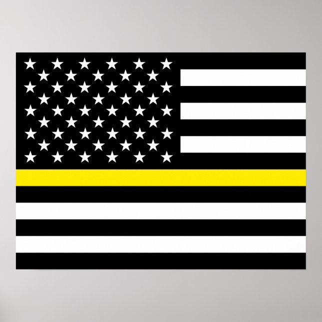 Thin Yellow Line Dispatchers Flag Poster (Front)