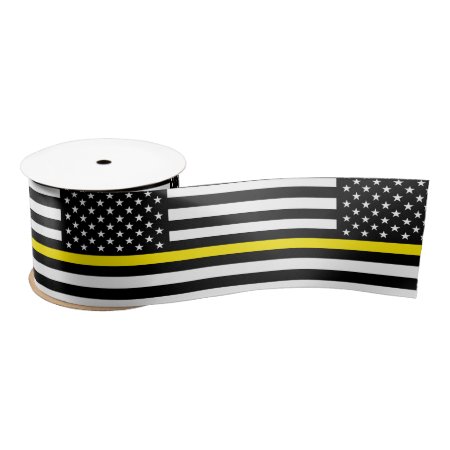 Thin Yellow Line Dispatchers Flag Satin Ribbon