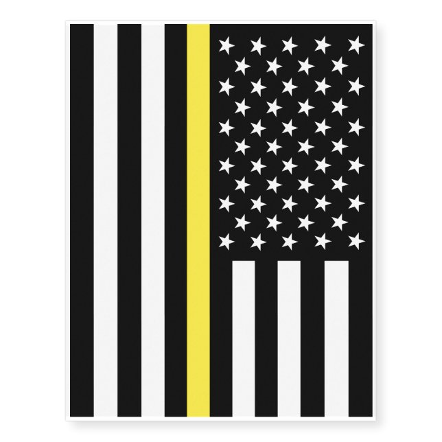 Thin Yellow Line Dispatchers Flag Temporary Tattoos (Front)