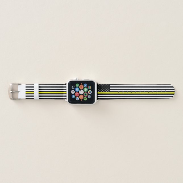 Thin Yellow Line Flag Apple Watch Band (Front)