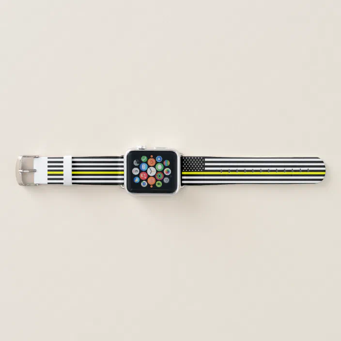 Thin Yellow Line Flag Apple Watch Band Zazzle Com