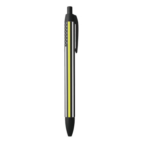 Thin Yellow Line Flag Black Ink Pen